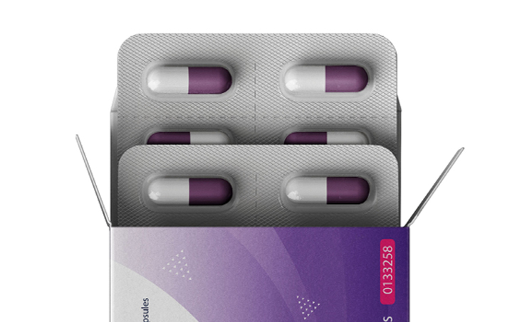 Single Semaglutide capsule by Altanine, shown in close-up with a white and deep purple color split, placed on a clean white surface to emphasize clarity and pharmaceutical precision.