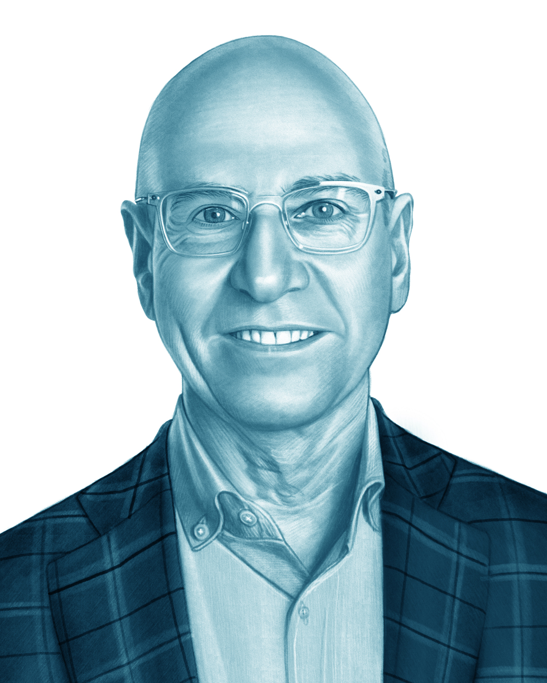 Portrait of George Horning wearing a dark suit and light shirt, smiling confidently against a neutral background.