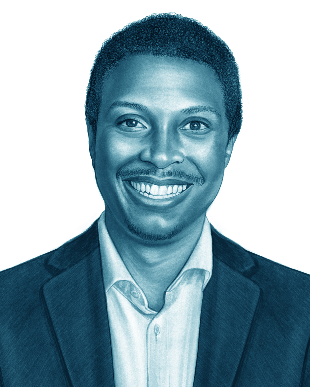 Portrait of Jason Mellad wearing a blue suit and white shirt, smiling warmly against a neutral background.